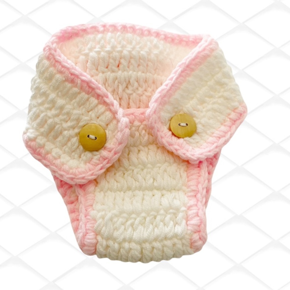 🔥3x20🔥 Knitted newborn crochet diaper Sz 0-3 Months - Picture 3 of 9